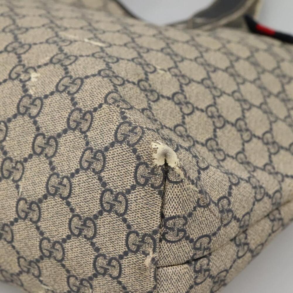 GUCCI GG Supreme Sherry Line Tote Bag Pvc Navy Silver - Picture 10 of 16